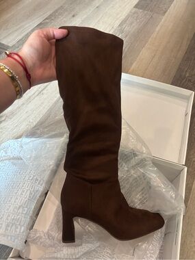 Steve Madden Brown Knee-High Block Heel Boots